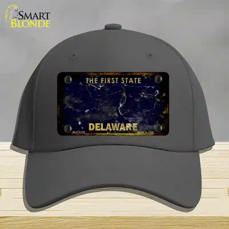 Delaware Rusty Blank Novelty License Plate Hat Cotton / Charcoal