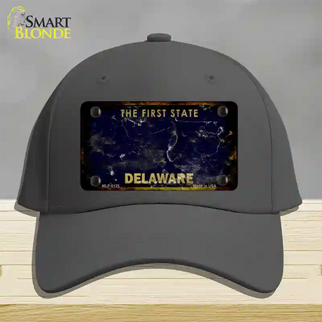 Delaware Rusty Blank Novelty License Plate Hat Cotton / Charcoal