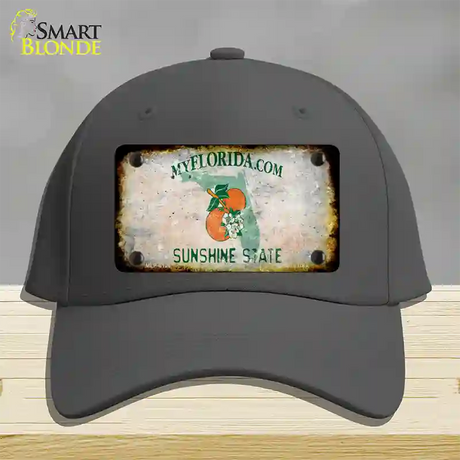 Florida Rusty Blank Novelty License Plate Hat Cotton / Charcoal