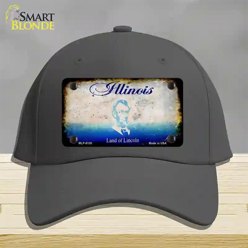 Illinois Rusty Blank Novelty License Plate Hat Cotton / Charcoal