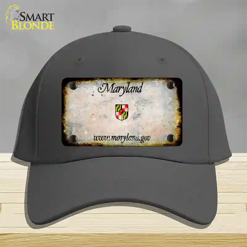 Maryland Rusty Blank Novelty License Plate Hat Cotton / Charcoal