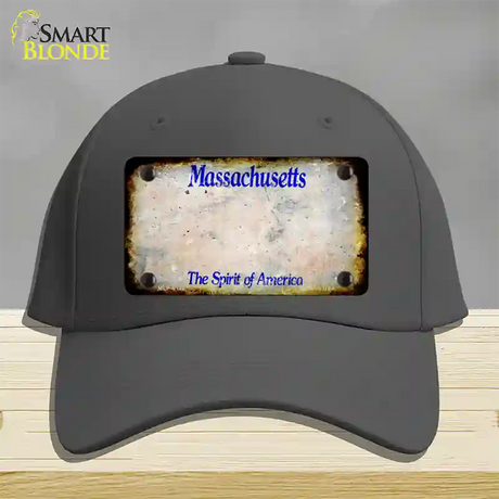 Massachusetts Rusty Blank Novelty License Plate Hat Cotton / Charcoal