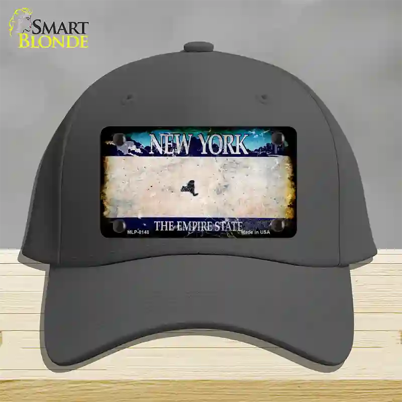 New York Rusty Blank Novelty License Plate Hat Cotton / Charcoal