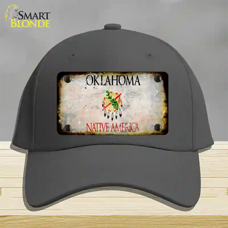 Oklahoma Rusty Blank Novelty License Plate Hat Cotton / Charcoal