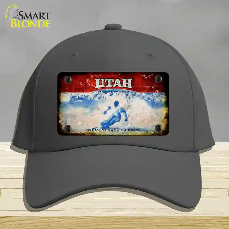 Utah Rusty Blank Novelty License Plate Hat Cotton / Charcoal