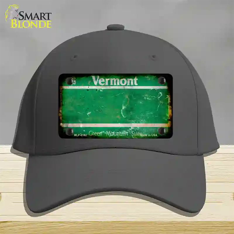 Vermont Rusty Blank Novelty License Plate Hat Cotton / Charcoal