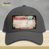 Wisconsin Rusty Blank Novelty License Plate Hat Cotton / Charcoal