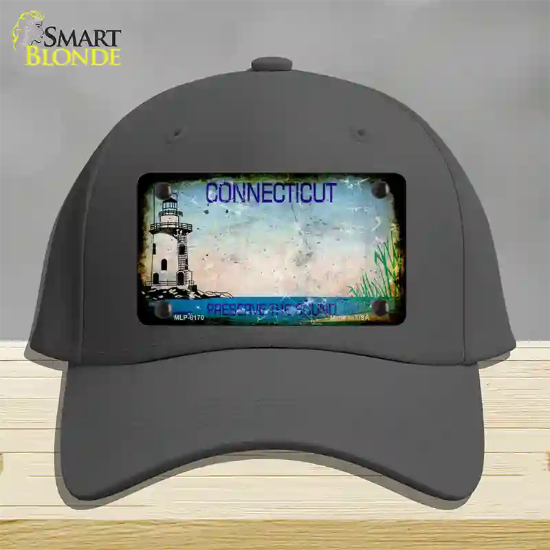 Connecticut Preserve Rusty Blank Novelty License Plate Hat Cotton / Charcoal