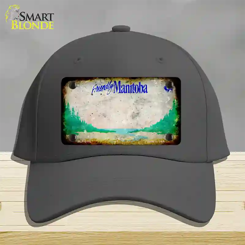 Manitoba Rusty Blank Novelty License Plate Hat Cotton / Charcoal