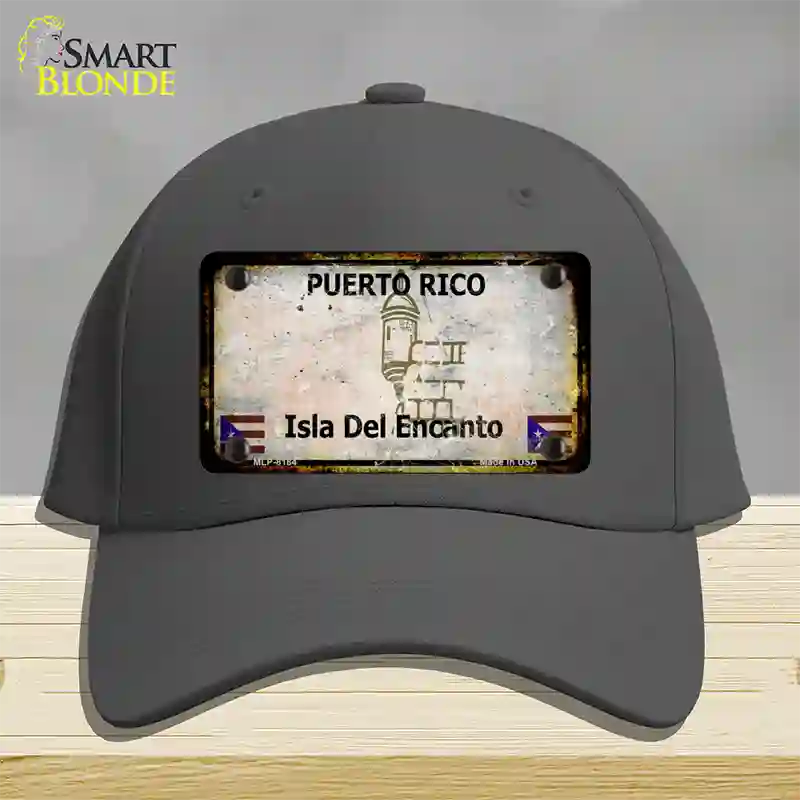 Puerto Rico Rusty Blank Novelty License Plate Hat Cotton / Charcoal