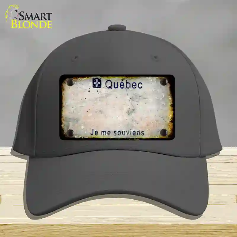 Quebec Rusty Blank Novelty License Plate Hat Cotton / Charcoal