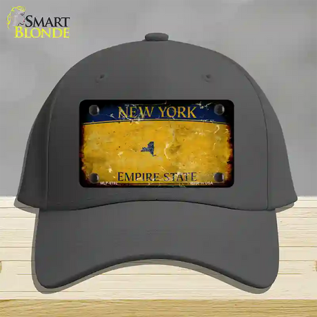 New York Yellow Rusty Blank Novelty License Plate Hat Cotton / Charcoal