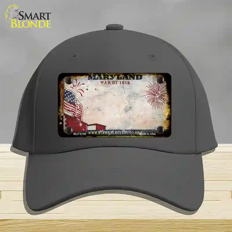 Maryland War of 1812 Rusty Blank Novelty License Plate Hat Cotton / Charcoal