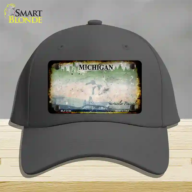 Michigan Rusty Blank Novelty License Plate Hat Cotton / Charcoal