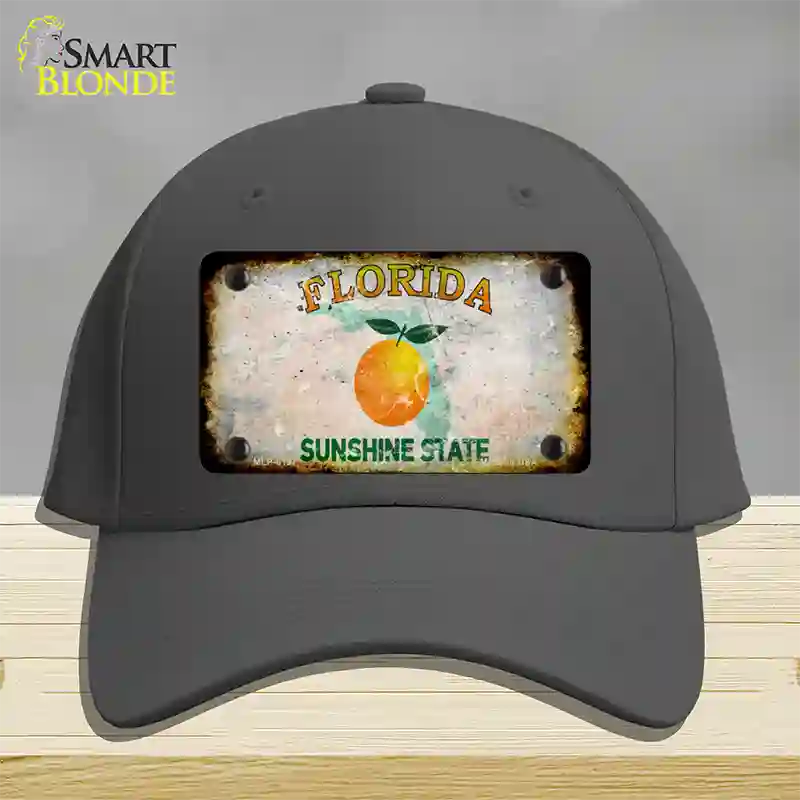 Florida Orange Rusty Blank Novelty License Plate Hat Cotton / Charcoal