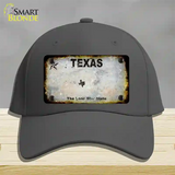 Texas White Rusty Blank Novelty License Plate Hat Cotton / Charcoal