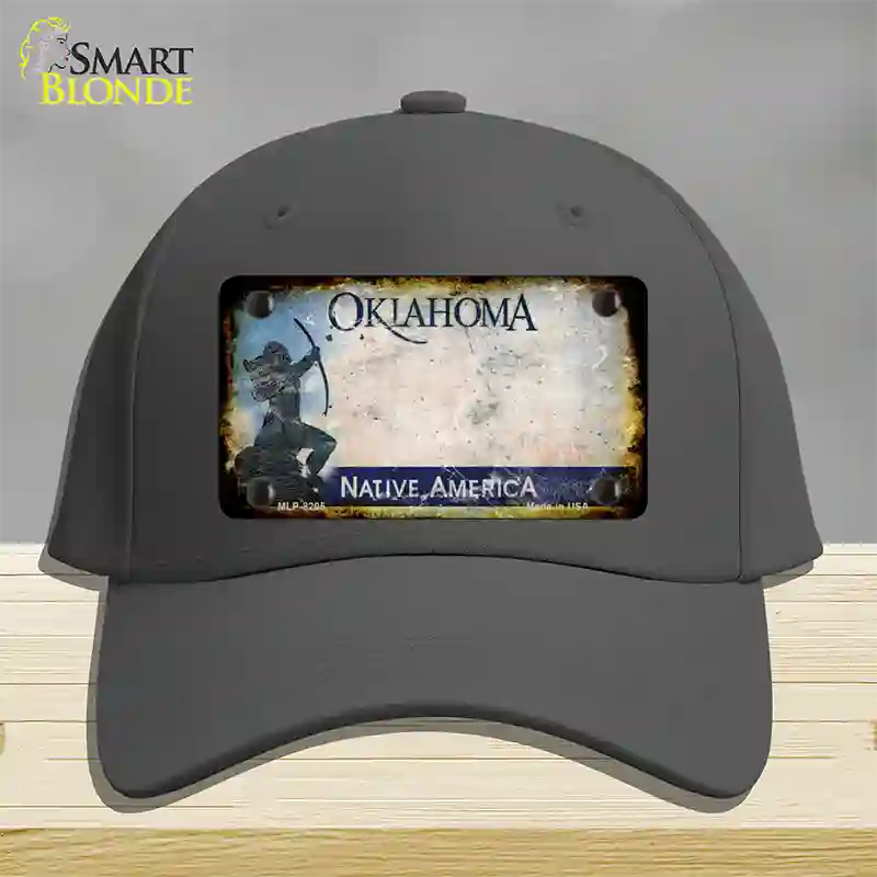 Oklahoma Arrow Rusty Blank Novelty License Plate Hat Cotton / Charcoal