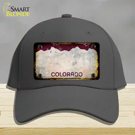 Colorado Red Rusty Blank Novelty License Plate Hat Cotton / Charcoal