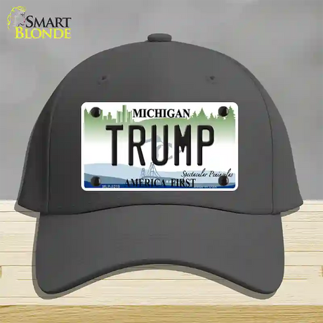 Trump Michigan Novelty License Plate Hat Cotton / Charcoal