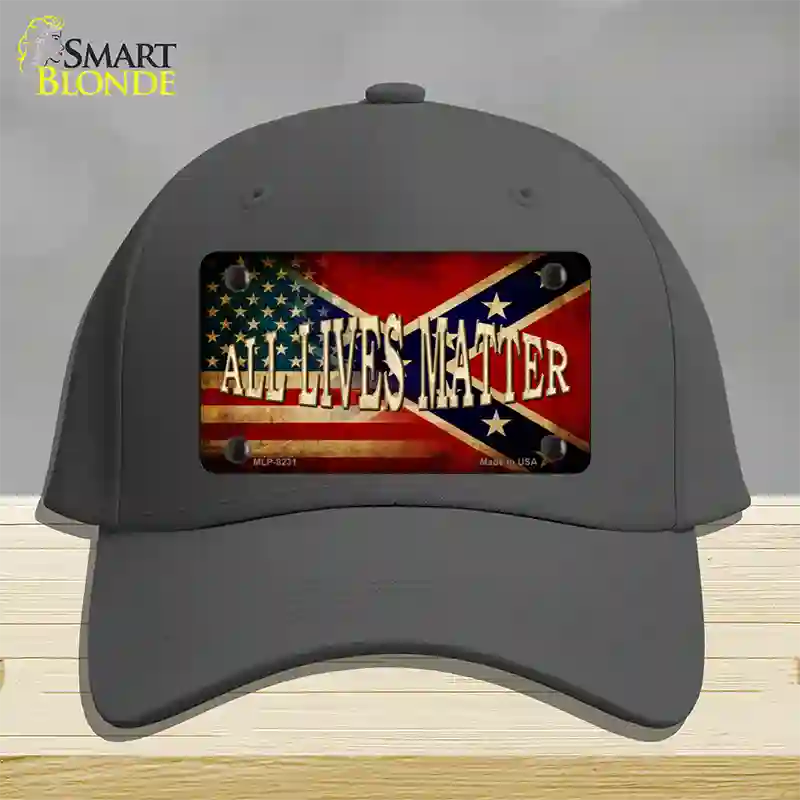 All Lives Matter Flag Novelty License Plate Hat Cotton / Charcoal