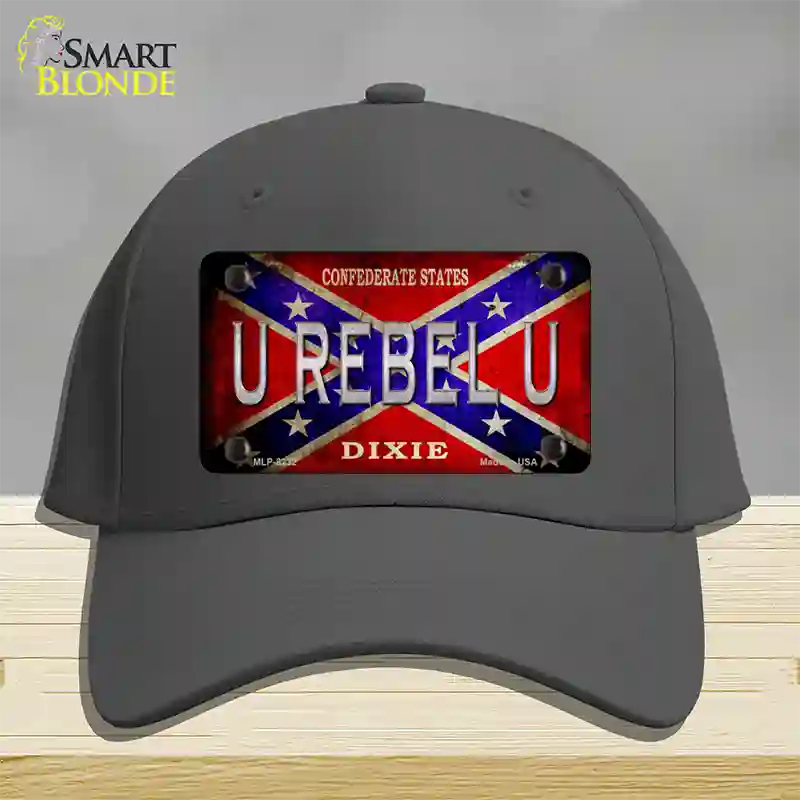 U Rebel U Novelty License Plate Hat Cotton / Charcoal