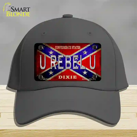 U Rebel U Novelty License Plate Hat Cotton / Charcoal