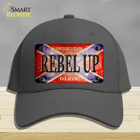 Rebel Up Novelty License Plate Hat Cotton / Charcoal