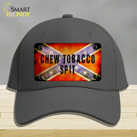 Chew Tobacco Spit Novelty License Plate Hat Cotton / Charcoal