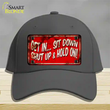 Get In Sit Down Shut Up Vintage Novelty License Plate Hat Cotton / Charcoal