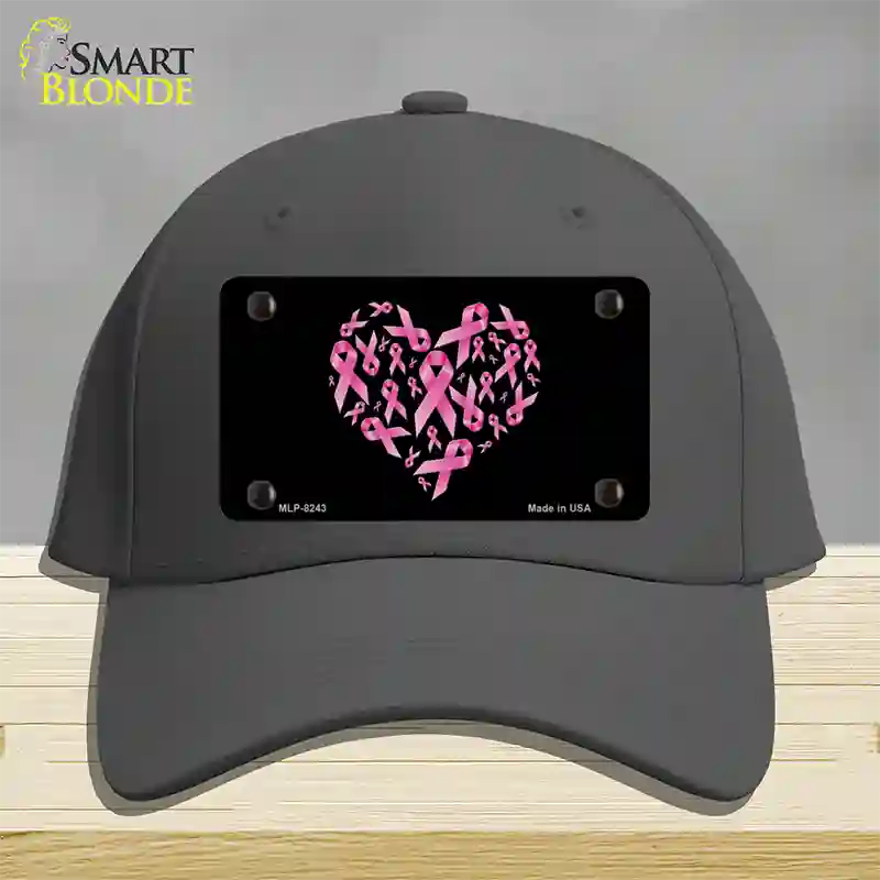 Pink Ribbons Novelty License Plate Hat Cotton / Charcoal