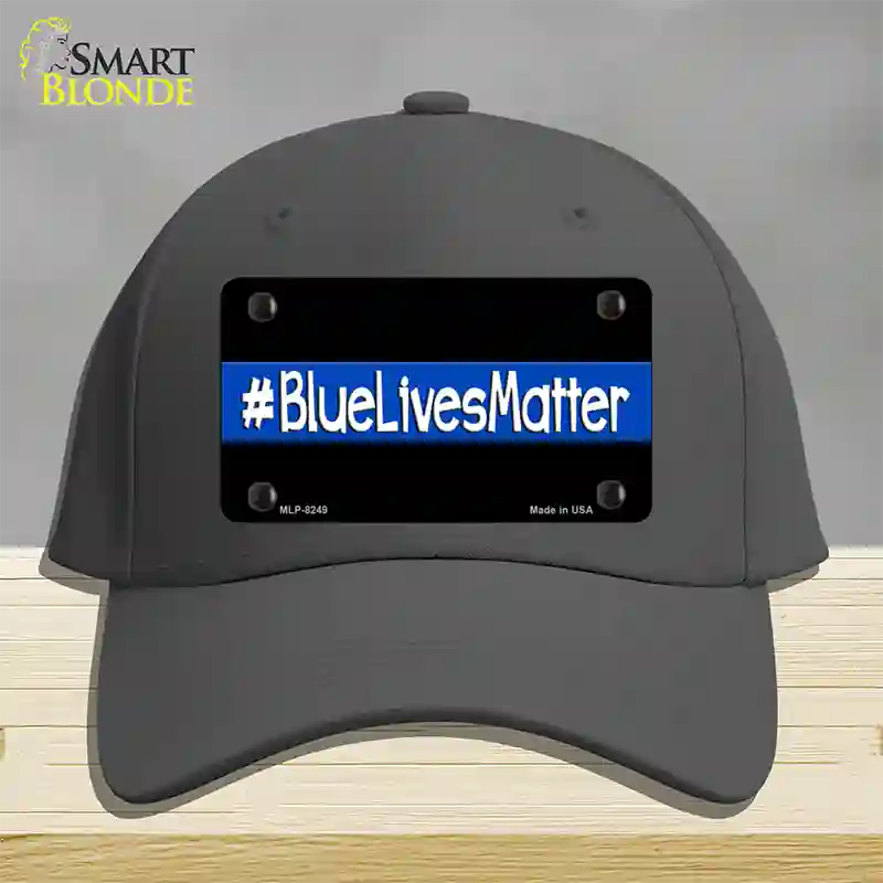 Blue Lives Matter Black Novelty License Plate Hat Cotton / Charcoal