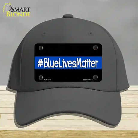 Blue Lives Matter Black Novelty License Plate Hat Cotton / Charcoal