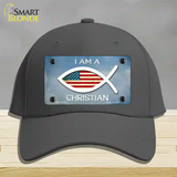 I Am A Christian Novelty License Plate Hat Cotton / Charcoal