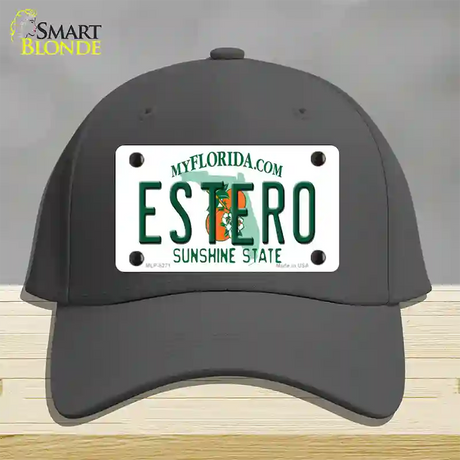 Estero Sunshine State Novelty License Plate Hat Cotton / Charcoal