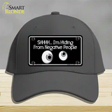 Hiding From Negative People Novelty License Plate Hat Cotton / Charcoal