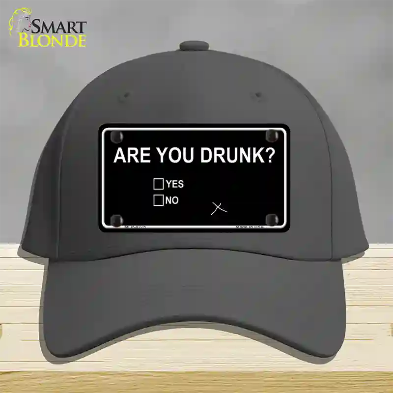 Are You Drunk Novelty License Plate Hat Cotton / Charcoal