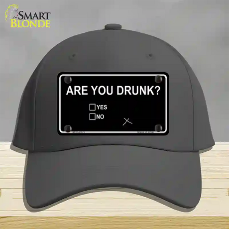 Are You Drunk Novelty License Plate Hat Cotton / Charcoal