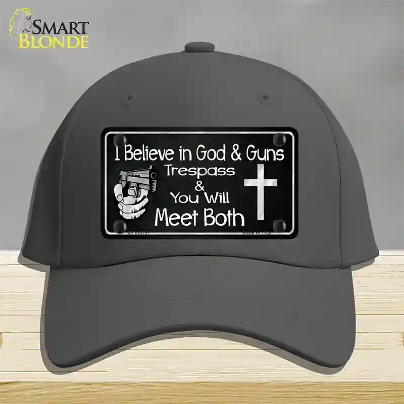 God And Guns Novelty License Plate Hat Cotton / Charcoal