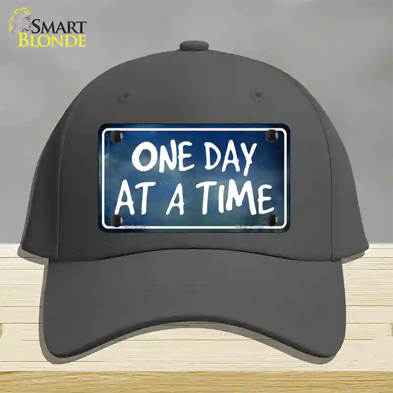 One Day At A Time Novelty License Plate Hat Cotton / Charcoal