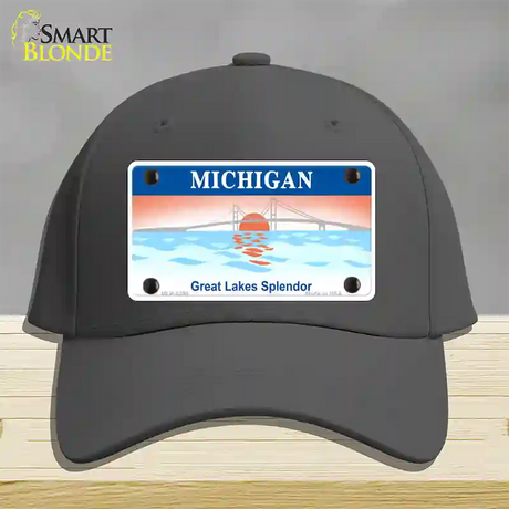 Michigan Great Lakes Blank Novelty License Plate Hat Cotton / Charcoal