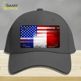 United States France Flag Fade Novelty License Plate Hat Cotton / Charcoal