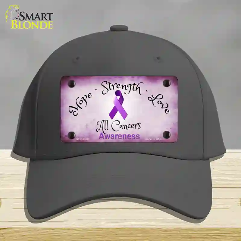 All Cancer Awareness Novelty License Plate Hat Cotton / Charcoal