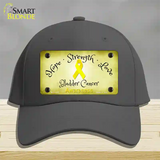 Bladder Cancer Ribbon Novelty License Plate Hat Cotton / Charcoal