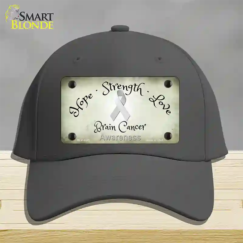 Brain Cancer Ribbon Novelty License Plate Hat Cotton / Charcoal