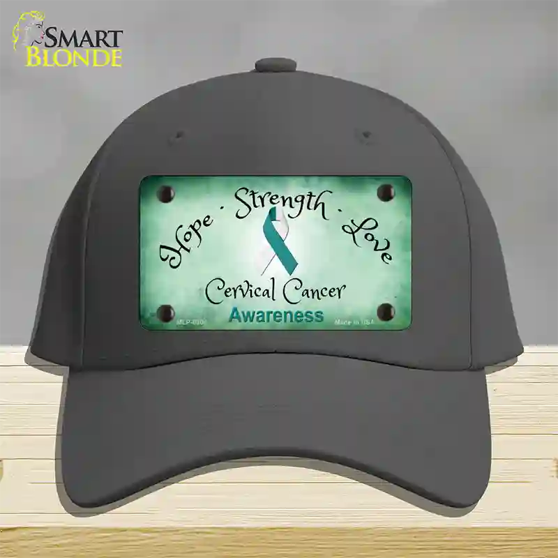 Cervical Cancer Ribbon Novelty License Plate Hat Cotton / Charcoal