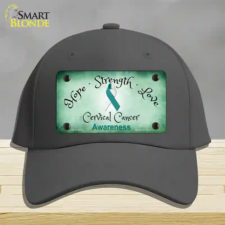 Cervical Cancer Ribbon Novelty License Plate Hat Cotton / Charcoal