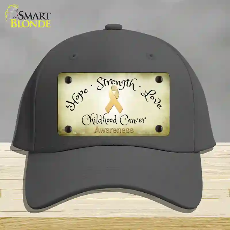 Childhood Cancer Ribbon Novelty License Plate Hat Cotton / Charcoal