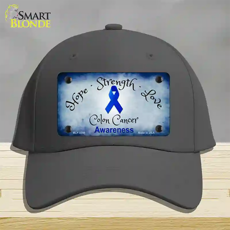 Colon Cancer Ribbon Novelty License Plate Hat Cotton / Charcoal