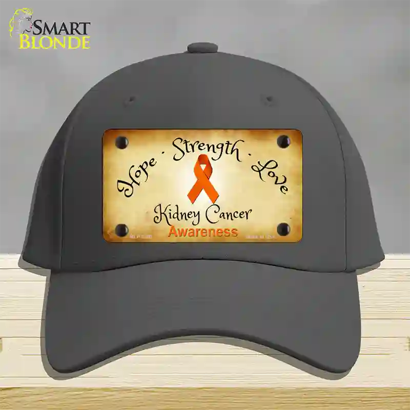 Kidney Cancer Ribbon Novelty License Plate Hat Cotton / Charcoal