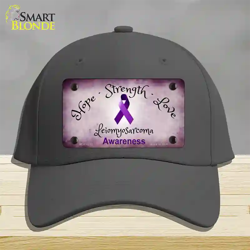 Leiomyosarcoma Cancer Ribbon Novelty License Plate Hat Cotton / Charcoal